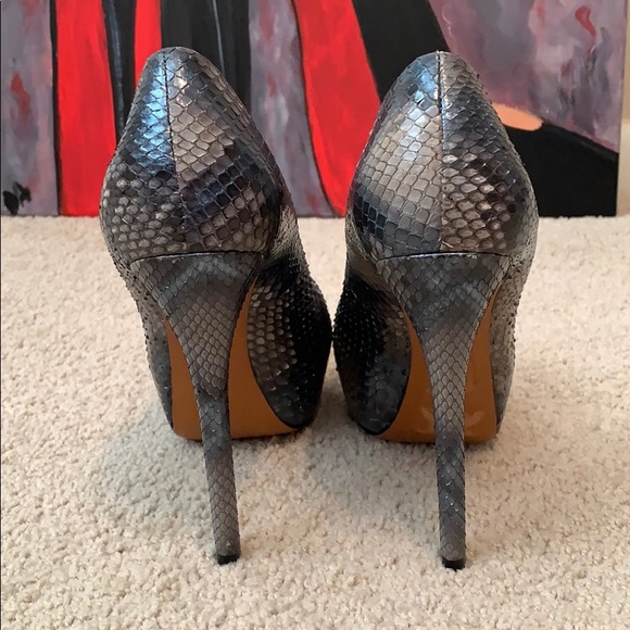 Python Peep Toe Pumps - Picture 3 of 6